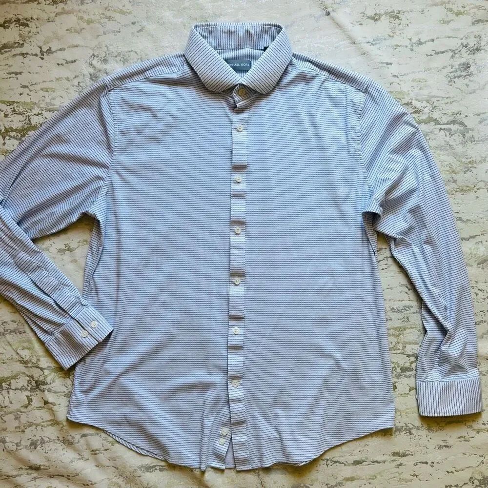 Michael Kors Slim Fit Fine Gauge Knit Button Down